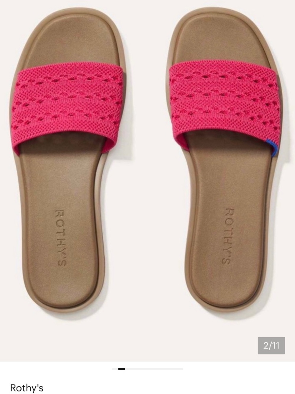 Rothy’s Women’s Slide Sandal in Rouge Crochet 7